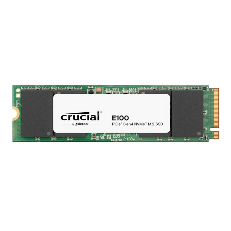 Unidad de Estado Sólido Crucial E100 de 480GB (PCIe Gen4, NVMe M.2, Hasta 5000MB/s)