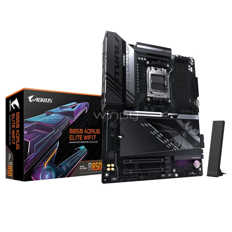 Placa Madre Gigabyte B850 AORUS ELITE WIFI7 (AM5, DDR5 4400/8200MHz, M.2 x3, ATX)