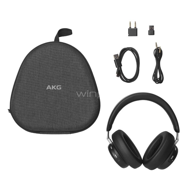 Audífonos Bluetooth AKG N9 Hybrid (Dongle USB-C, Sonido Hi-Res, Negro)