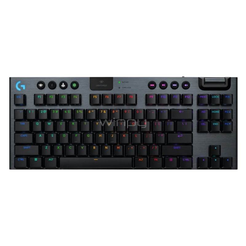 Teclado Mecánico Logitech G915 X LIGHTSPEED TKL (Bluetooth/USB, Switch GL Táctil, Inglés, Negro)