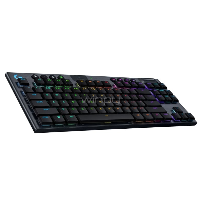 Teclado Mecánico Logitech G915 X LIGHTSPEED TKL (Bluetooth/USB, Switch GL Táctil, Inglés, Negro)