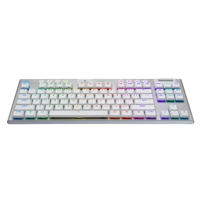 Teclado Mecánico Logitech G915 X LIGHTSPEED TKL (Bluetooth/USB, Switch GL Táctil, Inglés, Blanco)