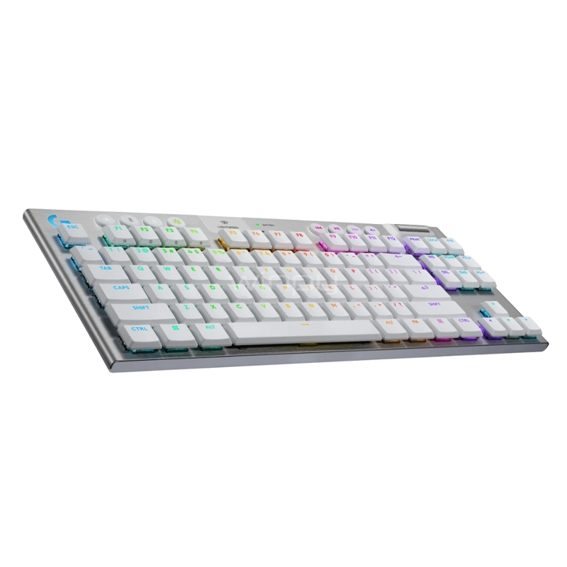 Teclado Mecánico Logitech G915 X LIGHTSPEED TKL (Bluetooth/USB, Switch GL Táctil, Inglés, Blanco)