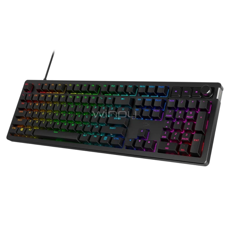 Teclado Mecánico HyperX Alloy Rise RGB (Switch Red Linear, Inglés, Negro)