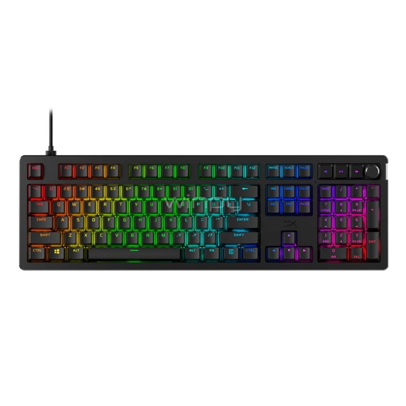 Teclado Mecánico HyperX Alloy Rise RGB (Switch Red Linear, Inglés, Negro)