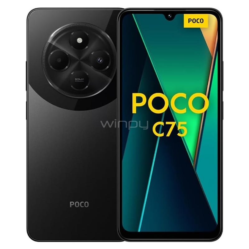 Celular Xiaomi POCO C75 EU de 6.8“ (OctaCore, 8GB RAM, 256GB Internos, Negro)