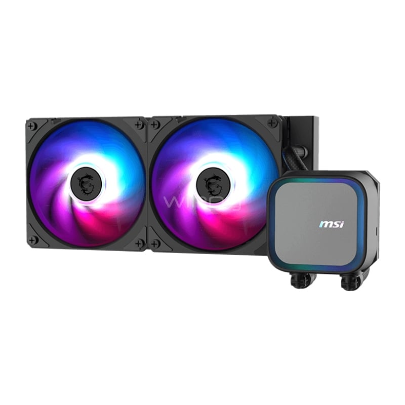 Refrigeración Líquida MSI MAG CORELIQUID A13 240 (LGA1851/AM5, 120mm x2, 3100rpm, Negro)