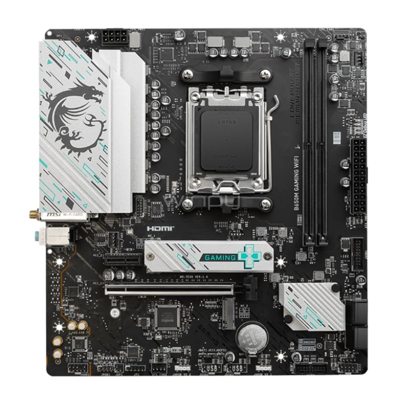 Placa Madre MSI B650M GAMING WIFI (AM5, DDR5 4800/7800+MHz, M.2 x2, Micro ATX)