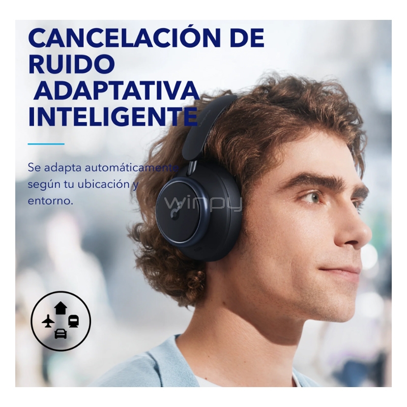Audífonos Bluetooth Soundcore Space Q45 (ANC, Negro) | A3040G11