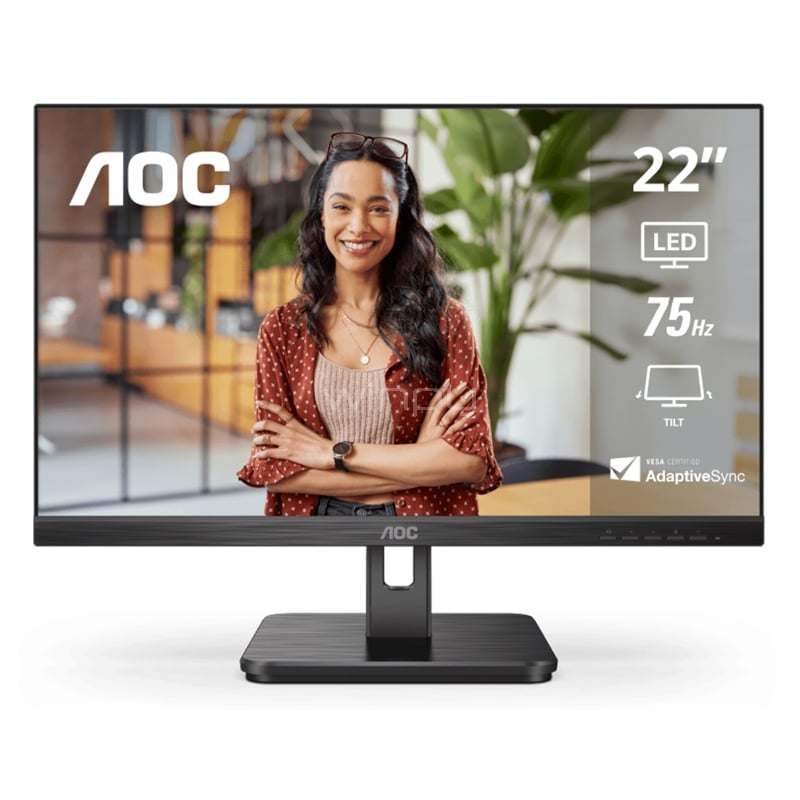 Monitor AOC 22E2HM de 21.5“ (VA, Full HD, 75Hz, HDMI+VGA, Vesa)