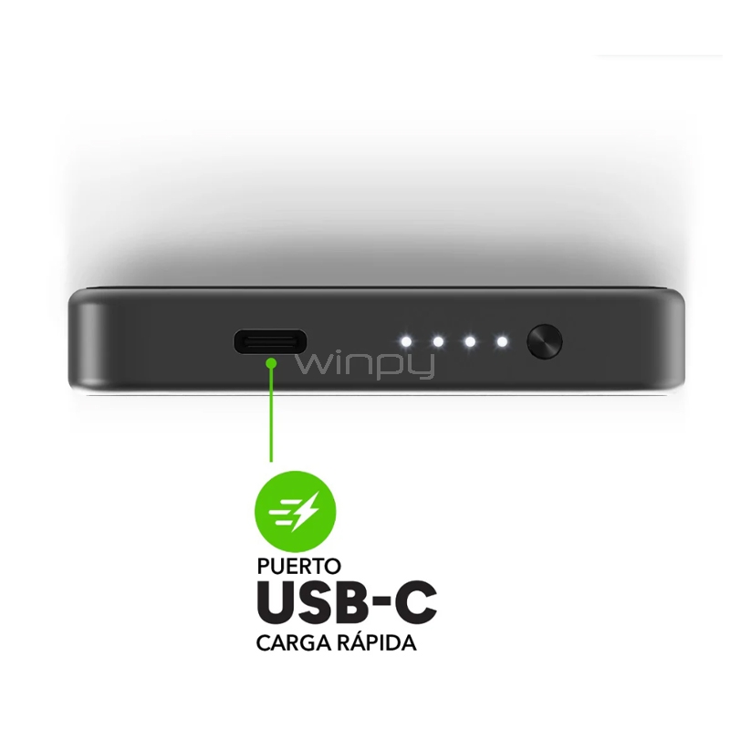 Batería Externa Mophie Powerstation Plus de 10.000 mAh (USB-C/Lightning, Negro)
