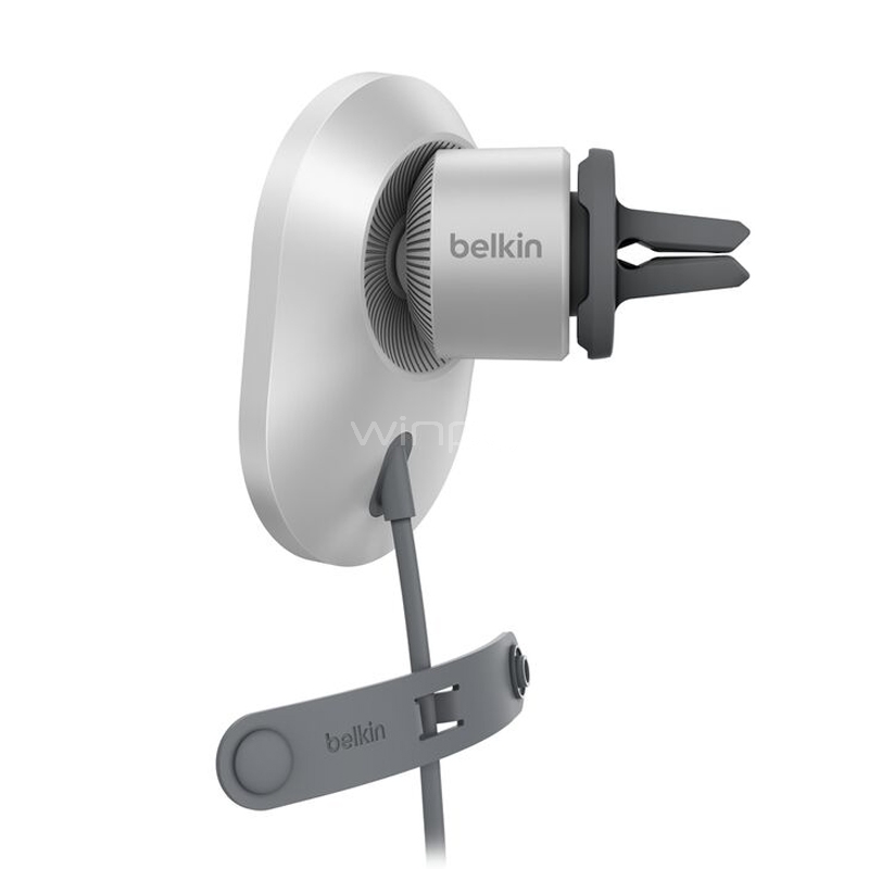 Cargador para Auto Belkin Inalámbrico (15W, Qi2, MagSafe, Gris)