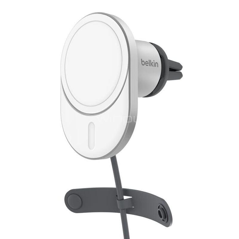 Cargador para Auto Belkin Inalámbrico (15W, Qi2, MagSafe, Gris)
