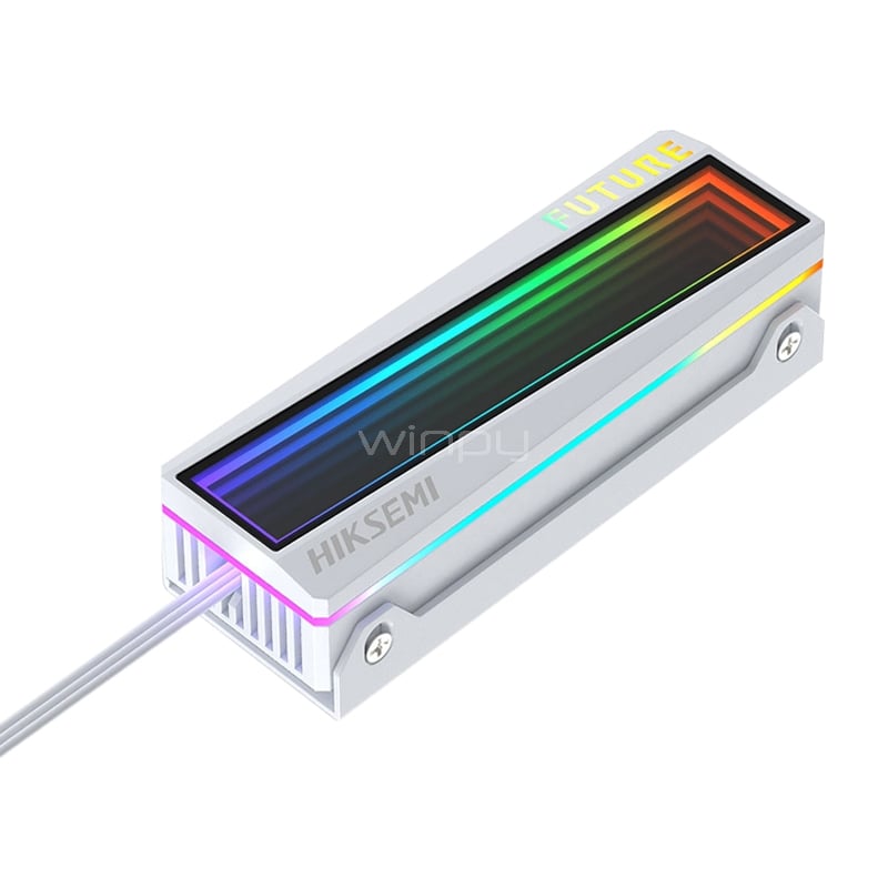 Disipador Térmico Hiksemi FUTURE para SSD (RGB, Espejo Infinito, Blanco)