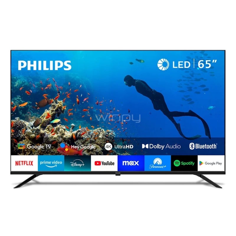 Televisor Philips Smart TV 4K de 65“ (LED, UHD, HDR10, HDMI, Wi-Fi, Google TV)