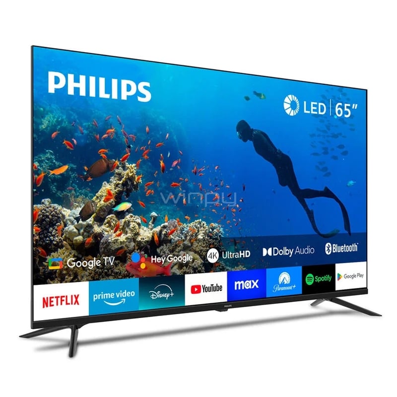 Televisor Philips Smart TV 4K de 65“ (LED, UHD, HDR10, HDMI, Wi-Fi, Google TV)