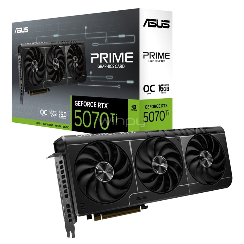 Tarjeta gráfica ASUS PRIME Geforce RTX 5070 Ti OC Edition de 16GB GDDR7