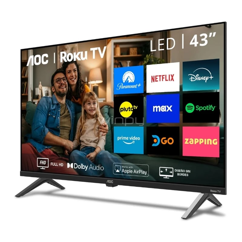 Televisor AOC Smart TV de 43“ (LED, Full HD, HDMI+Wi-Fi, Roku)