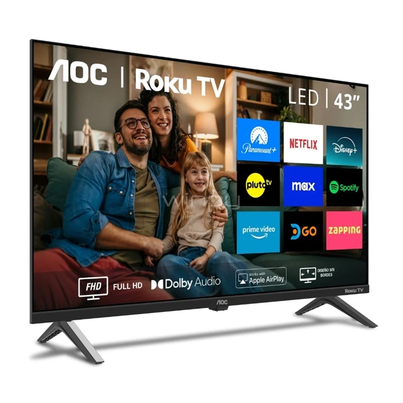 Televisor AOC Smart TV de 43“ (LED, Full HD, HDMI+Wi-Fi, Roku)