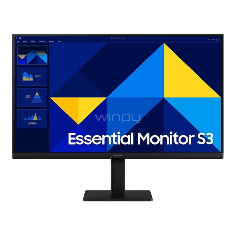 Monitor Samsung Essential S3 de 24“ (IPS, Full HD, 100Hz, HDMI+VGA, Vesa)