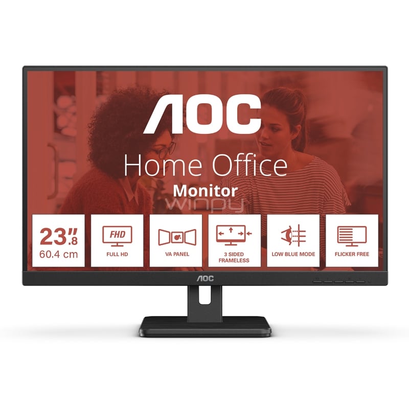 Monitor AOC 24E3UM de 23.8“ (VA, Full HD, 75 Hz, DP+HDMI, Vesa)