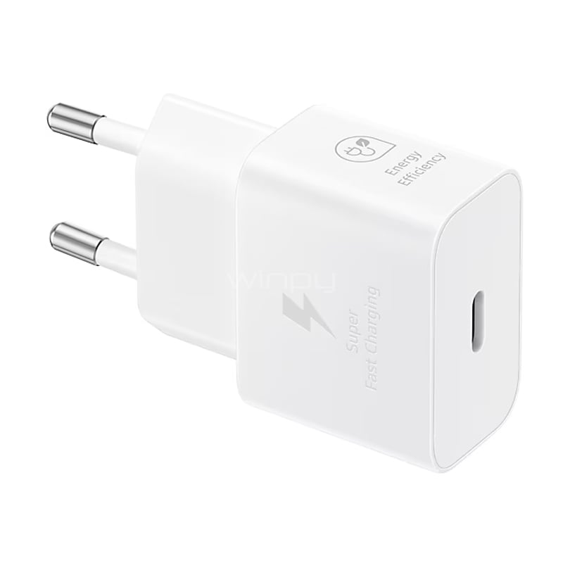 Cargador Samsung de 25W (USB-C, PD 3.0, Blanco)