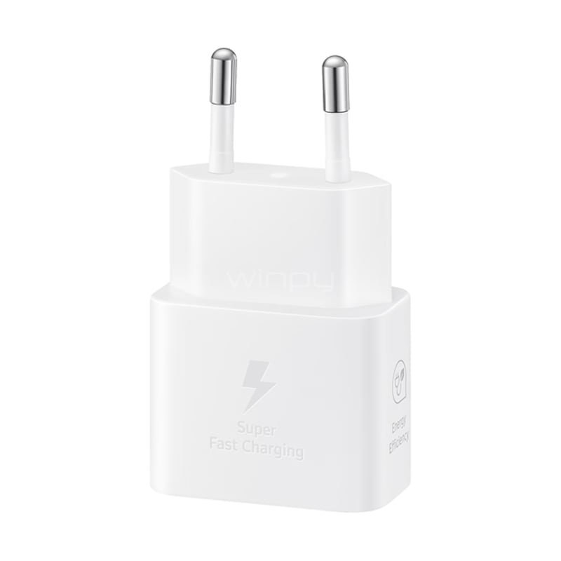 Cargador Samsung de 25W (USB-C, PD 3.0, Blanco)