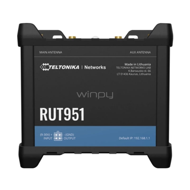 Router Celular Industrial Teltonika RUT951 (4G LTE/Wi-Fi/Ethernet, Doble SIM, Conmutación automática WAN)