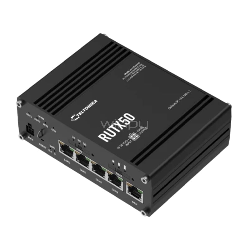 Router Celular Industrial Teltonika RUTX50 5G (hasta 3.3Gbps, Doble SIM, Arquitecturas SA/ SNA, Wi-Fi)
