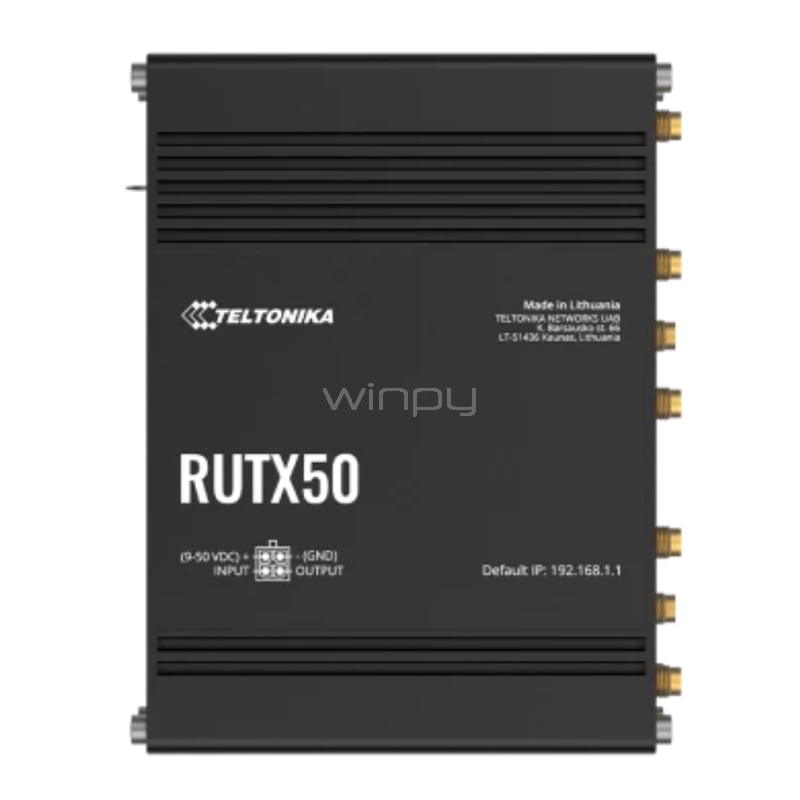 Router Celular Industrial Teltonika RUTX50 5G (hasta 3.3Gbps, Doble SIM, Arquitecturas SA/ SNA, Wi-Fi)