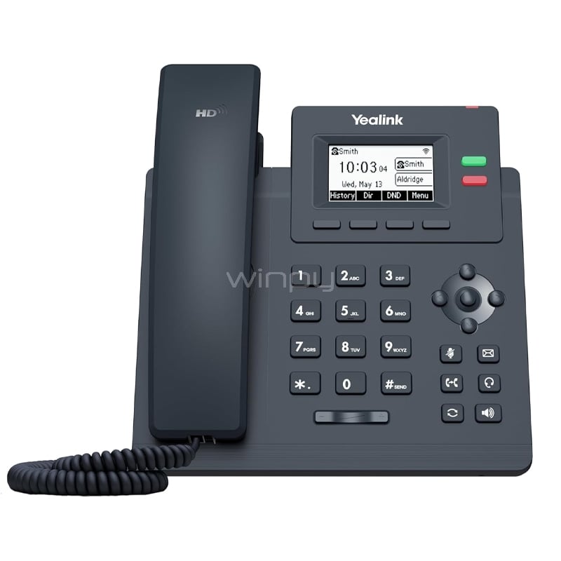 Teléfono IP Yealink SIP-T31W (Audio HD, 2 cuentas SIP, Wi-Fi 2.4G/5G, POE)