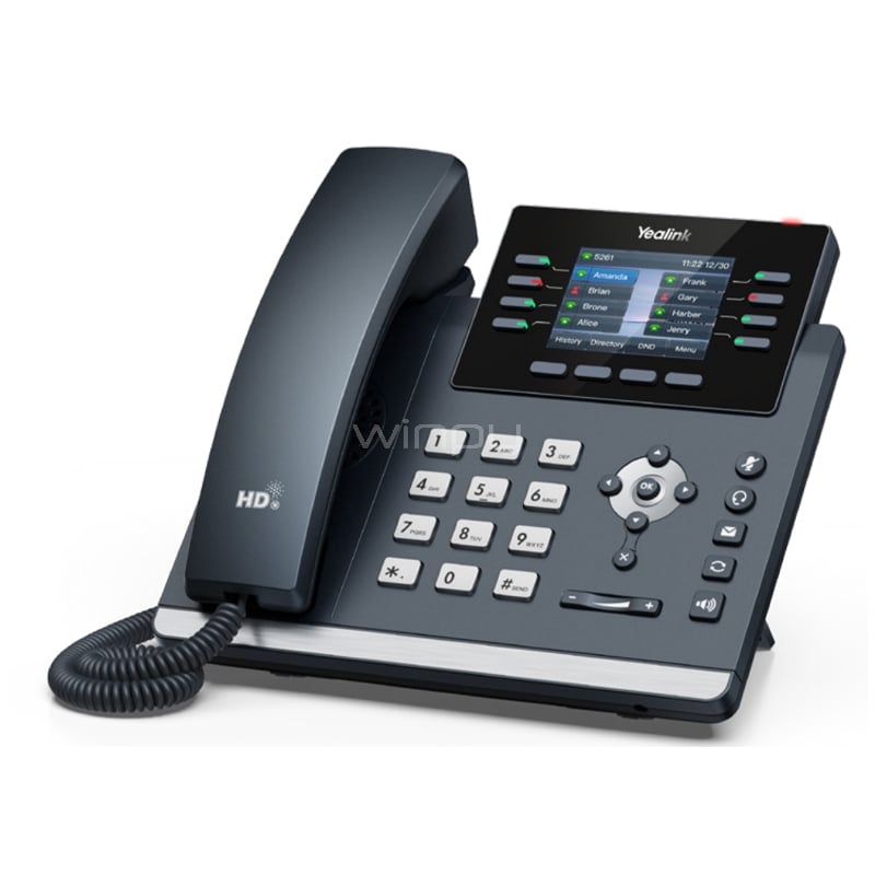 Teléfono IP Yealink SIP-T44U (Pantalla de 2.8“, 4 cuentas SIP, PoE, USB, Wi-Fi 2.4G/5G)