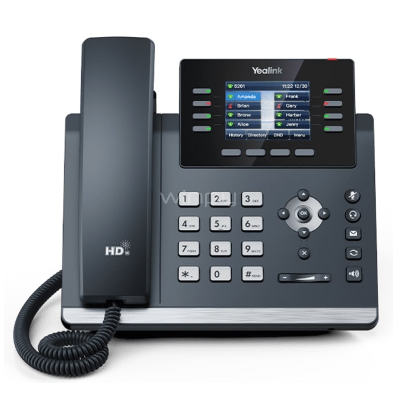 Teléfono IP Yealink SIP-T44U (Pantalla de 2.8“, 4 cuentas SIP, PoE, USB, Wi-Fi 2.4G/5G)
