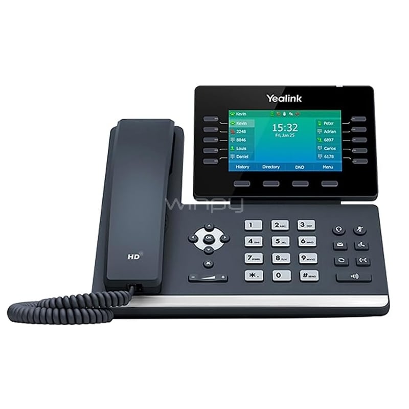 Teléfono IP Yealink SIP-T54W (Pantalla Color 4.3“, Audio HD, Hasta 16 cuentas SIP, Bluetooth/ Wi-Fi)