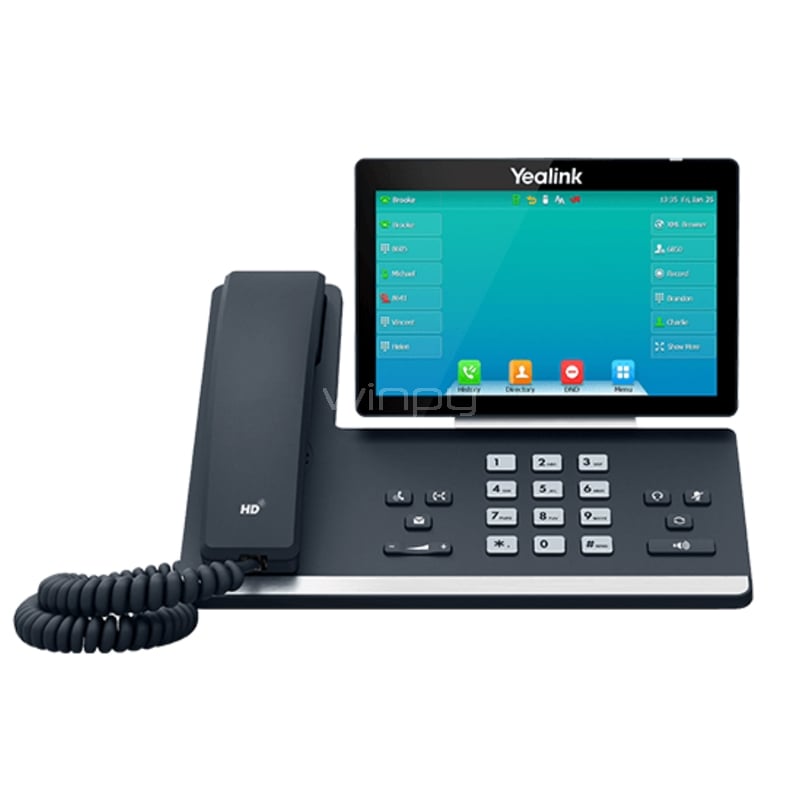 Teléfono IP Yealink SIP-T57W (Pantalla Táctil de 7“, Audio HD, 16 cuentas SIP, Bluetooth/ Wi-Fi)