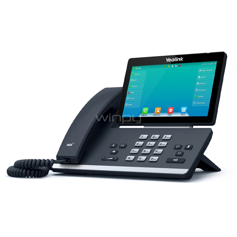 Teléfono IP Yealink SIP-T57W (Pantalla Táctil de 7“, Audio HD, 16 cuentas SIP, Bluetooth/ Wi-Fi)