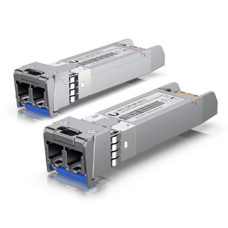 Pack 2 Módulos Transceptores Ubiquiti MultiModo (SFP+, 10G, hasta 10Km, Duplex LC)