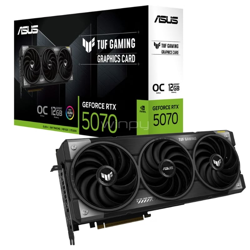 Tarjeta gráfica ASUS TUF Gaming GeForce RTX 5070 OC de 12GB GDDR7