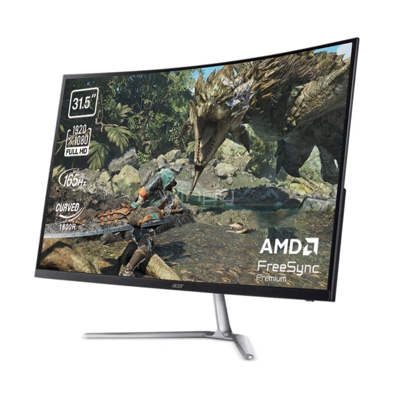 Monitor Gamer Acer Nitro ED0 de 31.5“ Curvo (VA, Full HD, 180Hz, 1ms, DP+HDMI, FreeSync, VESA)