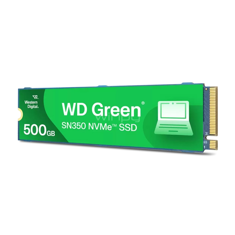 Unidad de Estado Sólido Western Digital SN350 de 500GB (NVMe 4.0, M.2 2280, Hasta 2400MB/s)