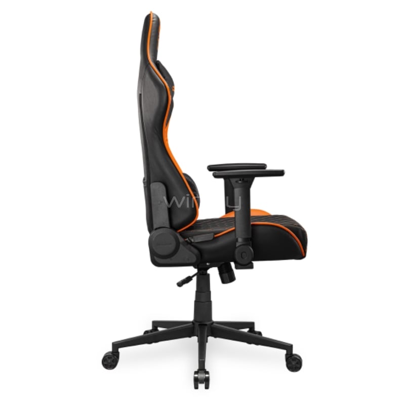 Silla Gamer Cougar Armor One V2 (Cojín Lumbar, Ajustable, Reposabrazos 4D, hasta 120Kg, Negro/Naranja)