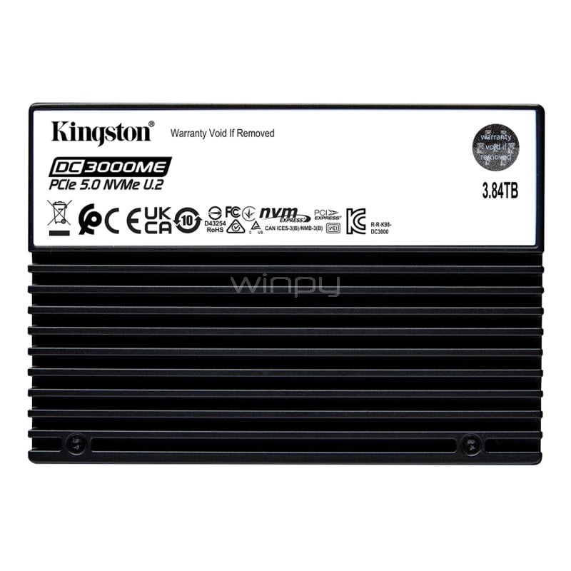 Unidad SSD Kingston DC3000ME de 3.84TB (PCIe 5.0 NVMe U.2, 3D eTLC)