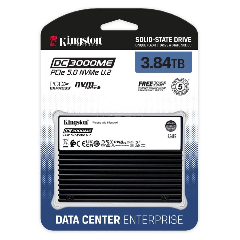 Unidad SSD Kingston DC3000ME de 3.84TB (PCIe 5.0 NVMe U.2, 3D eTLC)