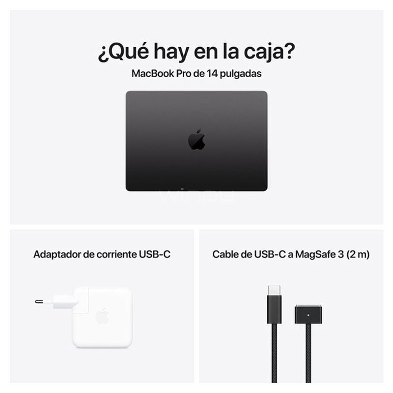 Apple MacBook Pro de 14.2“ (Chip M4 Max, GPU 32 núcleos, 36GB RAM, 1TB SSD, Negro espacial)