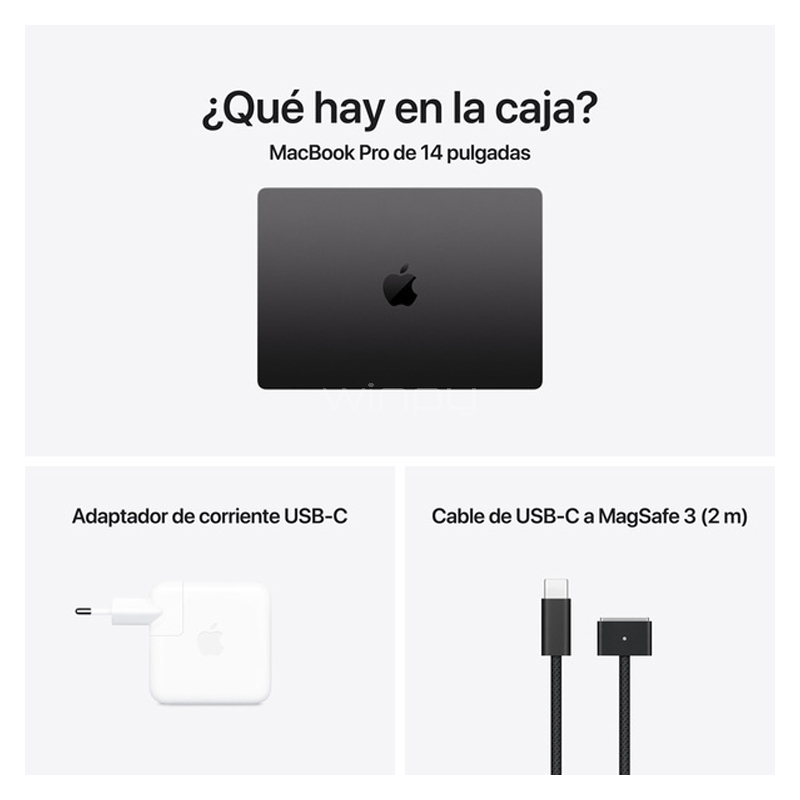 Apple MacBook Pro de 14.2“ (Chip M4 Pro, GPU 20 núcleos, 24GB RAM, 1TB SSD, Space Black)
