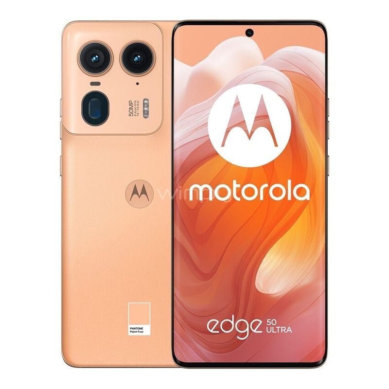 Celular Motorola Edge 50 Ultra de 6.67“ (Snapdragon 8s, 12GB RAM, 512GB Internos, Peach Fuzz)
