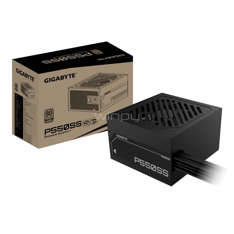 Fuente de Poder Gigabyte P550SS de 550W (Certificada 80+ Silver, ATX 3.1, Negro)