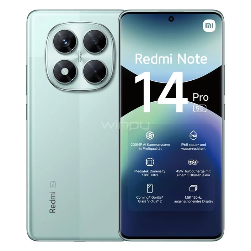 【Adit D.S】Xiaomi Redmi Note 14 Pro 5G Celular Xiaomi Redmi Note 14 Pro 5G de 6.67“ - 60852 - Winpy.cl