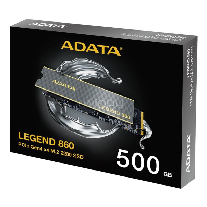 Unidad SSD ADATA LEGEND 860 de 500GB (NVMe 4.0, M.2 2280, Hasta 5000MB/s)
