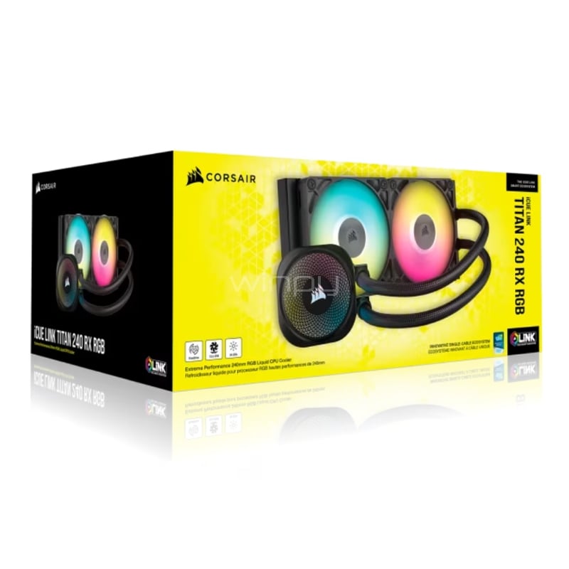 Refrigeración Líquida Corsair iCUE LINK TITAN 240 RX RGB (LGA1700/AM5, 2100rpm)